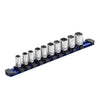 1/4-Inch Drive Blue 9.84-Inch Socket Rail with Locking End Caps