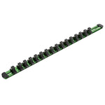 3/8-Inch Drive Green 17-Inch Socket Rail with Locking End Caps
