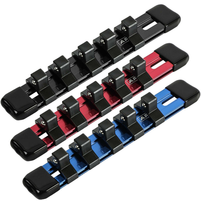 ARES 60066 - Juego de rieles para dados de aluminio de 3 piezas con impulsión de 3/8 pulgadas y 6 pulgadas