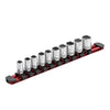 1/4-Inch Drive Red 9.84-Inch Socket Rail with Locking End Caps
