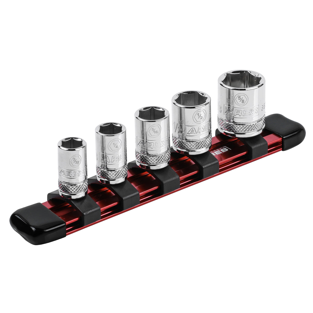ARES 60062 - 1/4-Inch Drive Red 6-Inch Socket Organizer — ARES