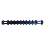 3/8-Inch Drive Blue 9.84-Inch Socket Rail with Locking End Caps