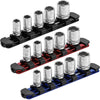 3-Piece 1/4-Inch Drive 6-Inch Aluminum Socket Rail Set with Locking End Caps