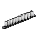 3/8-Inch Drive Black 9.84-Inch Socket Rail with Locking End Caps