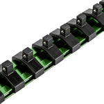 1/4-Inch Drive Green 17-Inch Socket Rail with Locking End Caps