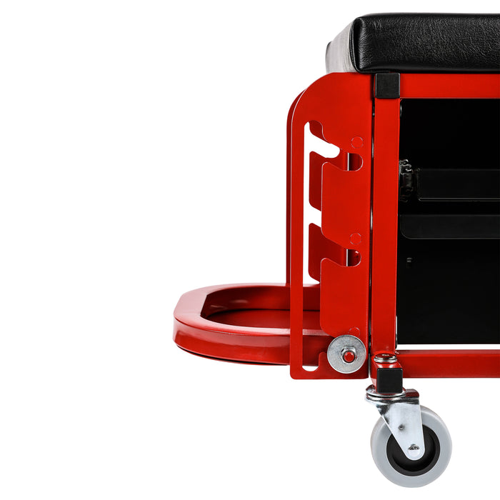 Red Heavy Duty Rolling Shop Stool