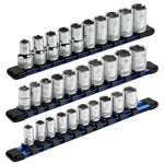 3-Piece Blue 9.84-Inch Aluminum Socket Rail Set