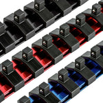 3-Piece 1/4-Inch Drive 9.84-Inch Aluminum Socket Rail Set with Locking End Caps