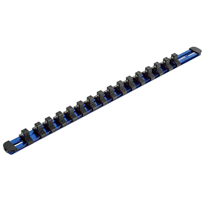 3/8-Inch Drive Blue 17-Inch Socket Rail with Locking End Caps