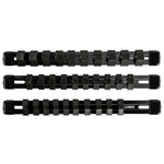 3-Piece Black 9.84-Inch Aluminum Socket Rail Set