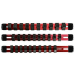 3-Piece Red 9.84-Inch Aluminum Socket Rail Set