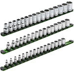 3-Piece Green 17-Inch Aluminum Socket Rail Set with Locking End Caps