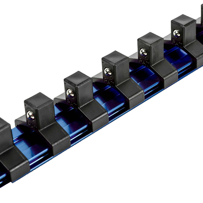 3/8-Inch Drive Blue 9.84-Inch Socket Rail with Locking End Caps