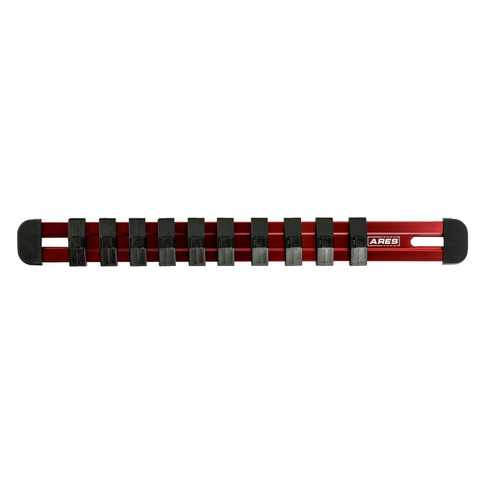 1/4-Inch Drive Red 9.84-Inch Socket Rail with Locking End Caps