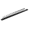 1/4-Inch Drive Black 17-Inch Socket Rail with Locking End Caps