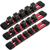 3-Piece Red 6-Inch Aluminum Socket Rail Set