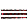 3-Piece Red 17-Inch Aluminum Socket Rail Set with Locking End Caps