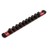 3/8-Inch Drive Red 9.84-Inch Socket Rail with Locking End Caps