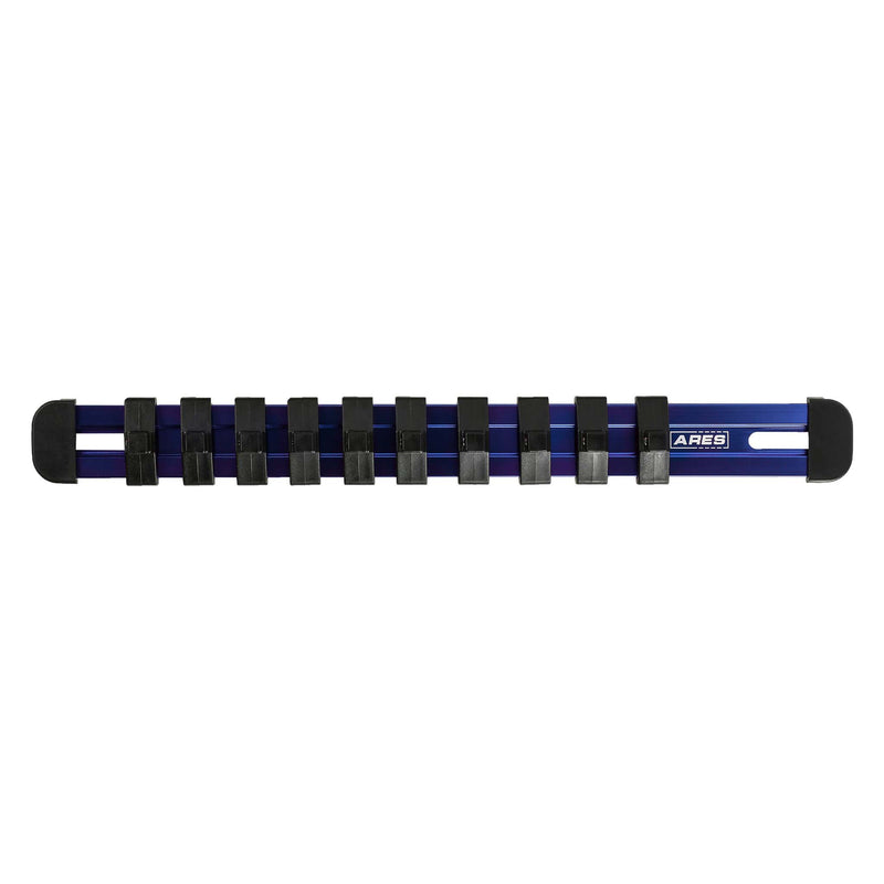 1/4-Inch Drive Blue 9.84-Inch Socket Rail with Locking End Caps